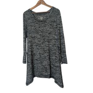 Soma Live Loungewear Heathered Gray Long Sleeve Tunic Womens Sz M V Neck